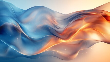 Wall Mural - abstract background with waves of blue and brown color