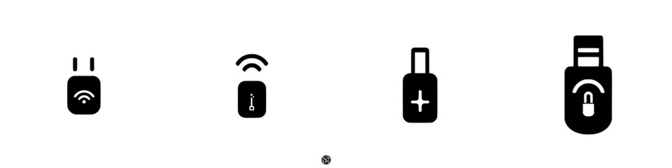 Poster - Collection of common technology symbols related to connectivity and power management