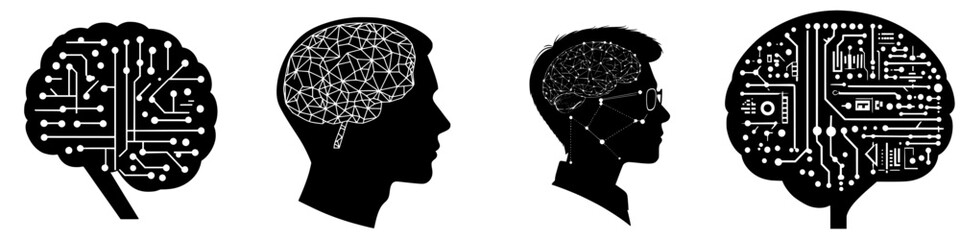 Poster - Exploring the connection between technology and human thought processes through creative illustrations of the brain