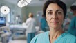 © Molly P - Portrait of a middle-aged female nurse in scrubs, showcasing her professionalism and compassion in a hospital setting. Perfect for healthcare themes.