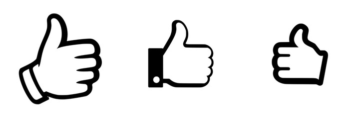 Poster - Variety of thumbs up hand gestures showcasing positive feedback in minimalist style suitable for different designs