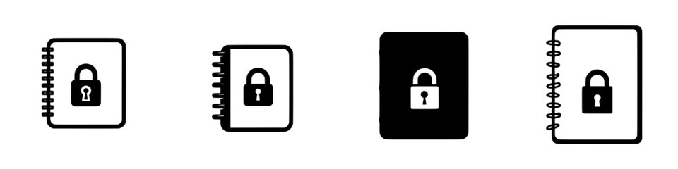 Poster - Collection of padlocked notebooks illustrating secure data management concepts