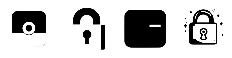 Poster - Collection of icons representing security features for digital applications and software systems