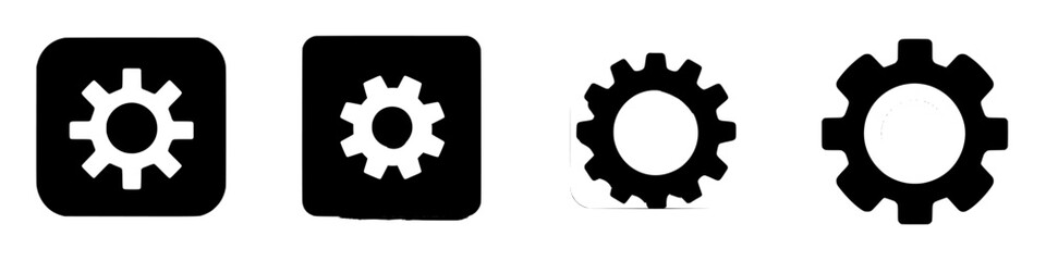 Poster - Various gear icons showcasing different styles and sizes for design applications in technology-related contexts