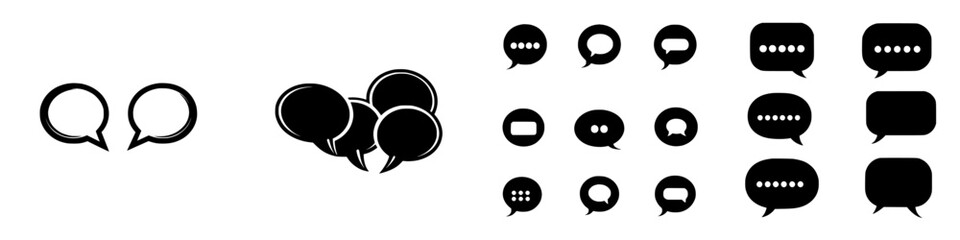 Poster - Various speech bubble icons showcasing different styles and sizes, emphasizing communication and expression in design
