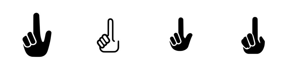 Poster - Different styles of hand gesture pointing upwards shown on a plain background depicting various directions and expressions