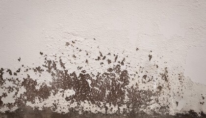 Poster - weathered wall texture with peeling white paint and brown mold stains for grunge background or artistic overlay design

