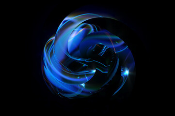 Wall Mural - glow swirl light effect. circular lens flare. abstract rotational lines. power energy element. lumin