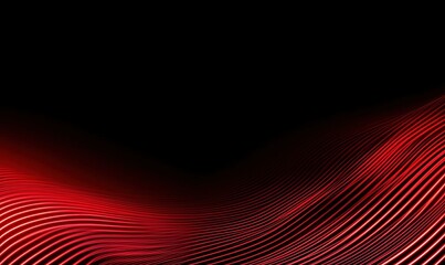 Wall Mural - Abstract red lines wave on black background for digital art and design