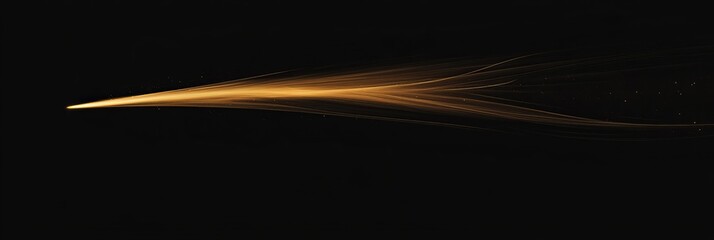 Poster - Elegant golden light streak against a black background creates a captivating visual effect
