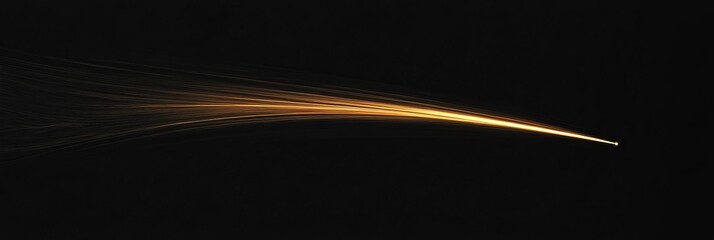 Poster - Golden sparks of light streak across a black background creating an ethereal effect