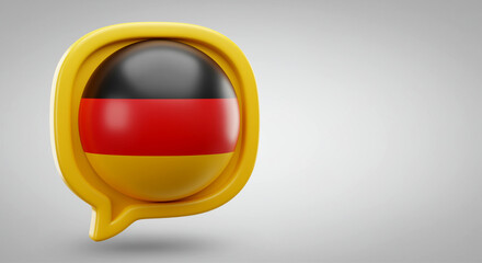 Poster - Speech bubble with German flag design in vibrant colors showcasing Germany's national colors