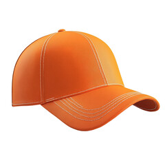 Aufkleber - A bright orange baseball cap with white stitching is shown against a black background.
