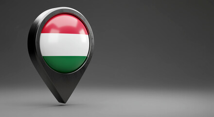 Poster - Location pin with Hungary flag symbolizing destination location
