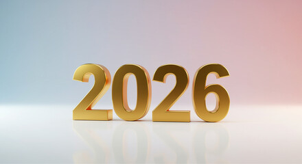 Poster - golden numbers 2026 new year celebration festive background metallic style