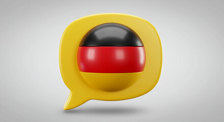 Poster - Speech bubble with German flag showcasing German culture and communication style