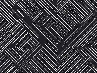 Aufkleber - seamless pattern featuring diagonal white lines on black background creates striking geometric design. lines intersect at various angles, forming dynamic and modern texture