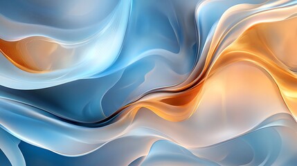 Wall Mural - abstract background with waves of blue and brown color