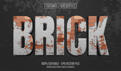 Wall Mural - brick editable text effect