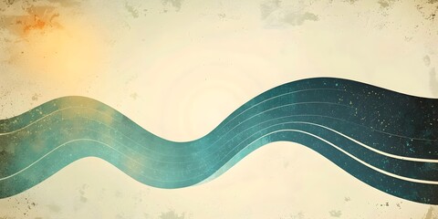 Poster - Abstract waves featuring fluid lines in shades of blue against a soft, textured background, evoking a sense of calm and tranquility.