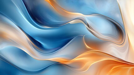Wall Mural - abstract background with waves of blue and brown color