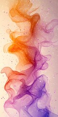 Poster - A vibrant abstract design featuring flowing waves of orange and purple hues, infused with sparkles that create a dreamy and energetic atmosphere.