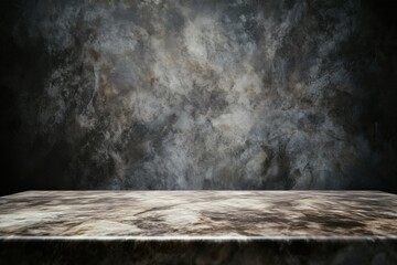 Poster - Elegant marble surface set against a textured studio background for creative projects