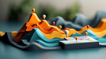 Poster - Data visualization techniques office space infographic design creative environment close-up view graphical representation for enhanced understanding