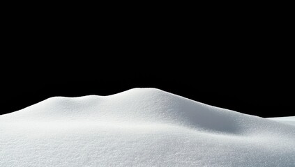 Poster - White snow hill against black background creating high contrast minimalist image