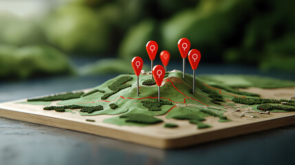 Poster - Interactive map visualization geographic analysis educational content natural environment aerial view landscape exploration