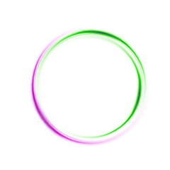 Leinwandbilder - Glowing colorful circle on white background. Abstract bright ring with backlight. Luxury element for advertising. Vector