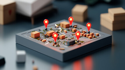 Poster - Urban development mapping project city landscape digital model modern environment aerial view geographic information systems for urban planning
