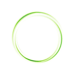 Leinwandbilder - Glowing green circle on white background. Abstract bright ring with backlight. Luxury element for advertising. Vector
