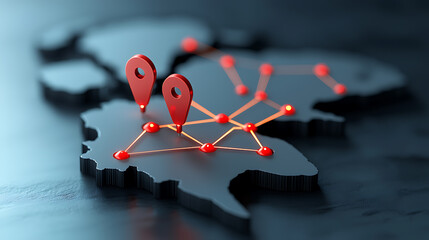 Poster - Geolocation mapping innovations global network digital technology interactive visualization close-up perspective connectivity and location tracking