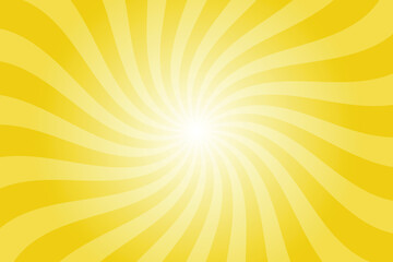 Poster - Abstract yellow background with rays retro starburst. Radial spiral stripes bright yellow backdrop. Vintage sun beam texture. Sun rays pattern. Groovy retro swirl burst. Summer carnival background