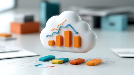 Poster - Analyzing business growth trends office environment data visualization cloud computing modern workspace business intelligence insights
