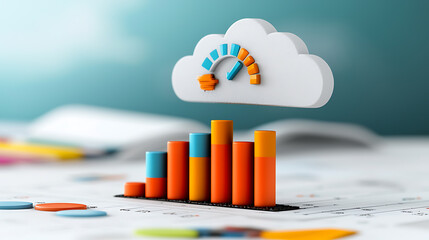 Poster - Data visualization dashboard business analysis infographic design digital workspace close-up view performance metrics and trends
