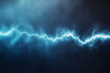 Poster - A striking blue lightning bolt displays intricate gradients against a transparent background, providing a captivating and dynamic visual effect with ample copy space