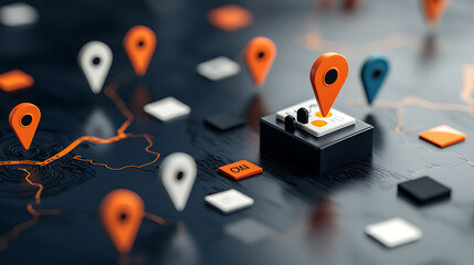 Poster - Innovative mapping solutions global locations digital concept technology environment aerial viewpoint modern cartography for enhanced navigation insights