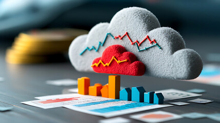 Poster - Analyzing market trends through data visualization office space infographic design creative environment close-up view business intelligence insights