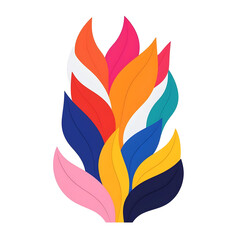 Poster - Colorful Abstract Leaf Design in Vibrant Shades for Modern Art