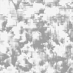 Aufkleber - Grunge halftone background with square dots. Black and white dots grunge effect background. Vector abstract overlay. Grunge halftone black dots texture background.