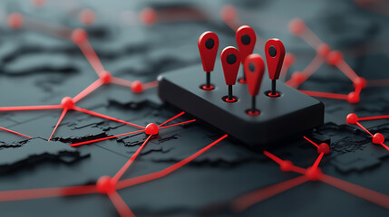 Poster - Mapping connections innovative network visualization digital space infographic modern design close-up geographic insights