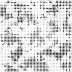Poster - Grunge halftone background with square dots. Black and white dots grunge effect background. Vector abstract overlay. Grunge halftone black dots texture background.