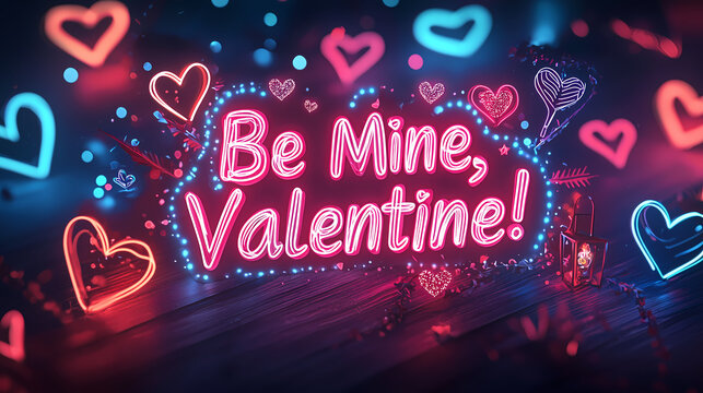 Romance Typography be Mine, Valentine design wallpaper