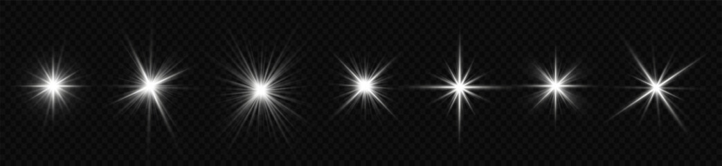 Wall Mural - sunlight, abstract special effect. light effect set. isolated white transparent light effect set, le