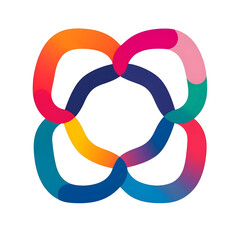 Poster - Colorful Abstract Design with Intertwining Shapes and Smooth Curves