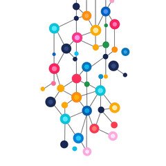 Poster - Colorful Network of Abstract Circles and Connections in Modern Design