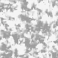 Poster - Grunge halftone background with square dots. Black and white dots grunge effect background. Vector abstract overlay. Grunge halftone black dots texture background.