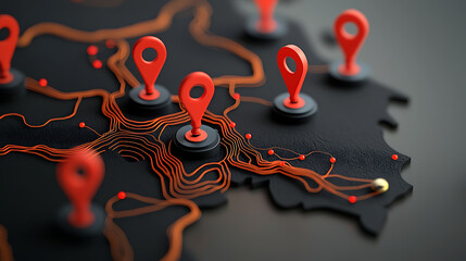 Poster - Exploring geolocation technology digital mapping interactive data visualization urban environment aerial view modern concepts for enhanced location services